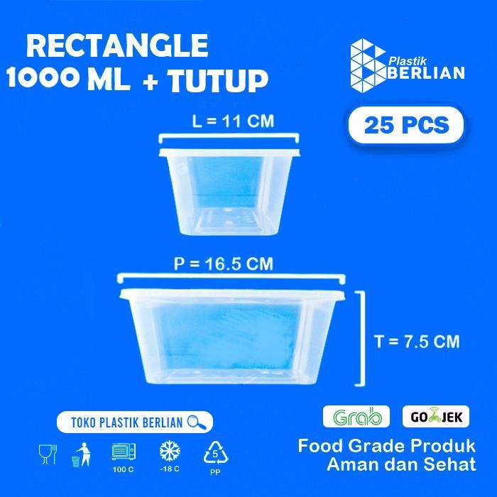 Pilihan- Thinwall Rectangle 1000Ml / Kotak Makan Plastik 1000Ml Rectangle / Box