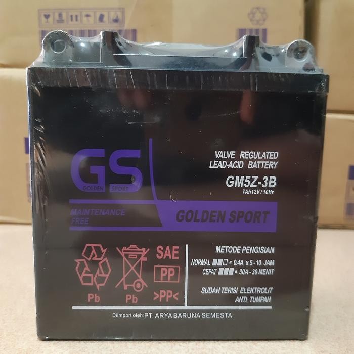 Aki Motor Crypton, Vega R, Jupiter Z, Smash 12V-7Ah Gm5Z-3B Aki Kering