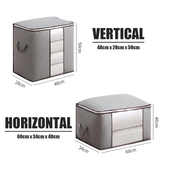 

empat Penyimpanan Bed Cover Storage Box Organizer Bag Kotak Penyimpanan Baju Selimut Dan Sprey Kain