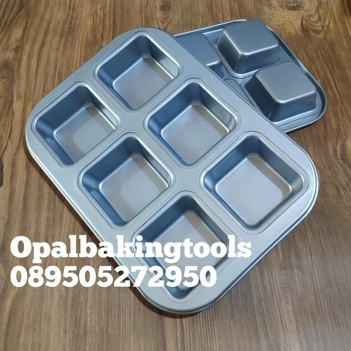 Loyang Kue Cupcake Muffin Brownies Kotak Tlon Anti Lengket