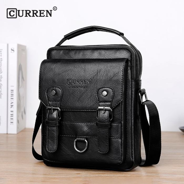 Pilihan- Tas Selempang Pria Bahan Kulit Messenger Bermotif Curren Cr8618