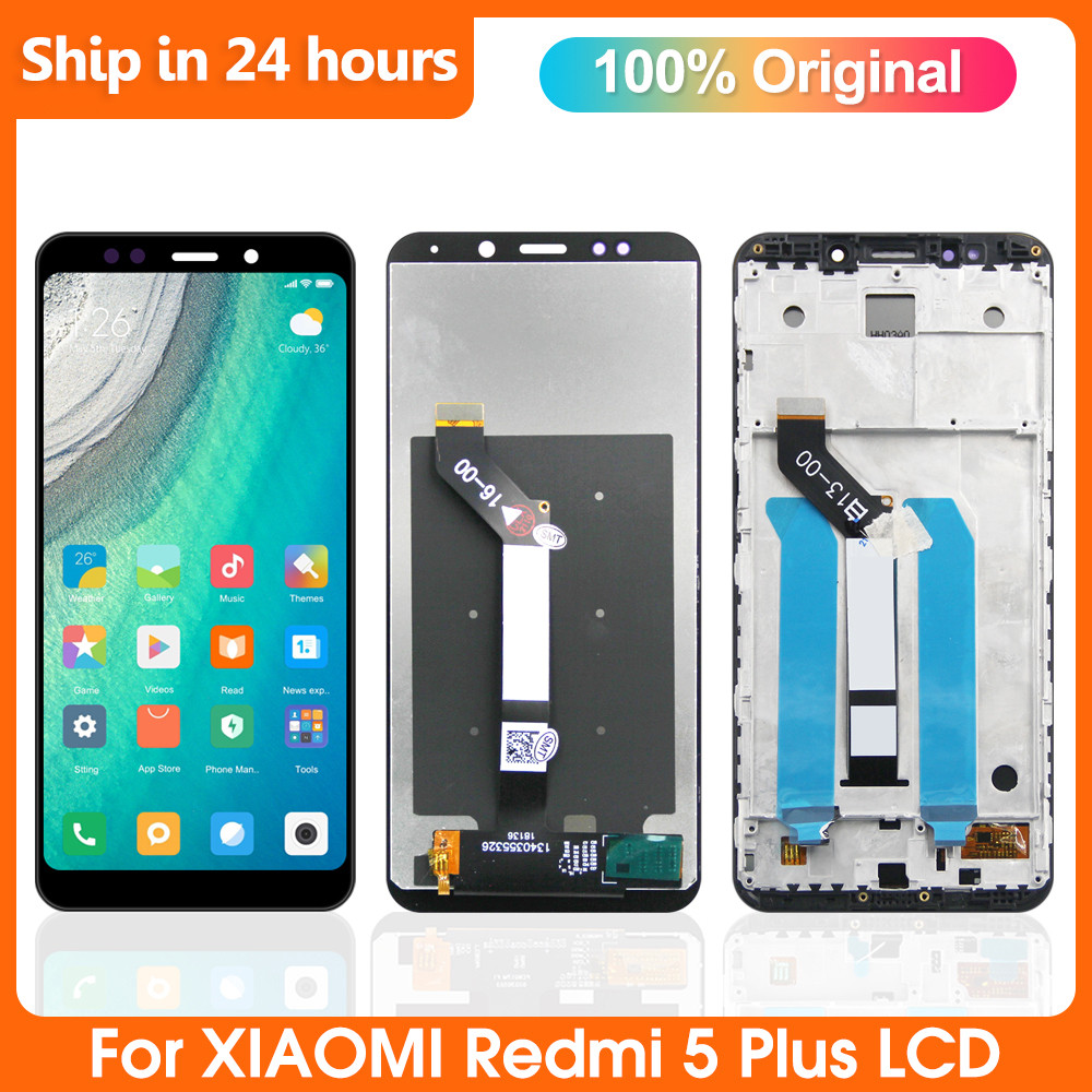 100% Original Screen For Redmi5 Plus LCD MEG7,MEI7 Xiaomi Redmi 5 Plus LCD Display + Frame 10 Touch 