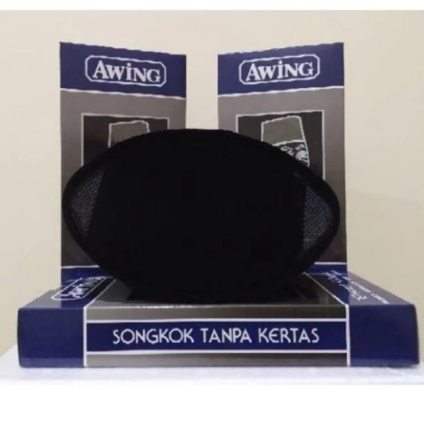 Peci Songkok awing hitam polos ac/Songkok awing polos AC original