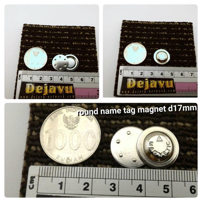 

New Magnet Name tag bulat nama dada magnetic d17mm
