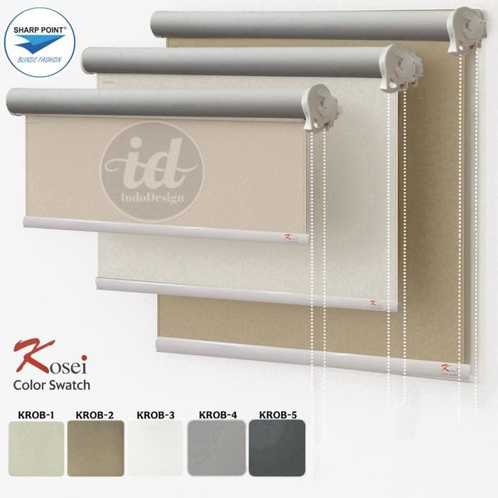 Roller Blind / Tirai Gulung / Penutup Jendela 100% Blackout ( Sharp Point )