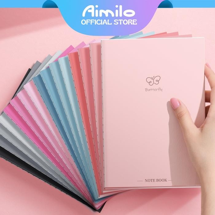 

[Ready] Aimilo 10Pcs Notebook A5 Buku Diary Aesthetic 40 Lembar Buku Catatan Buku Tulis Sekolah