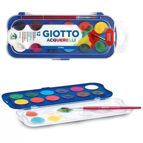

Jual Rugi! Cat Air Giotto 12 24 36 Acquerelli Mini 23Mm Watercolour Cake + Kuas