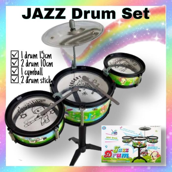 Mainan Edukasi Alat Music Anak Drum / Dram Mini Jazz set Dram Kecil Set Gendang Mainan Anak new
