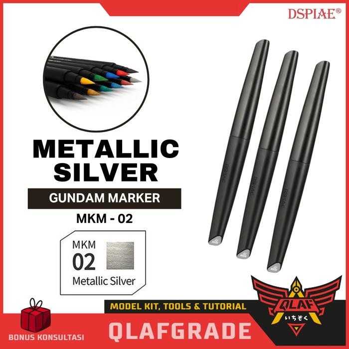 

OJ Gundam Marker METALLIC SILVER MKM-02 - soft tip marker acrylic panel line dspiae
