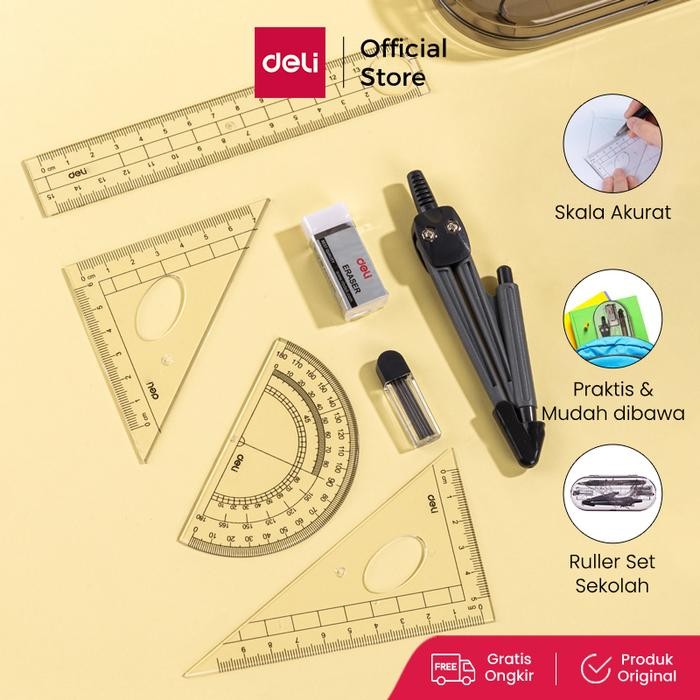 

OJ Deli Set Penggaris Skala yang akurat mudah dibawa dan praktis 9591