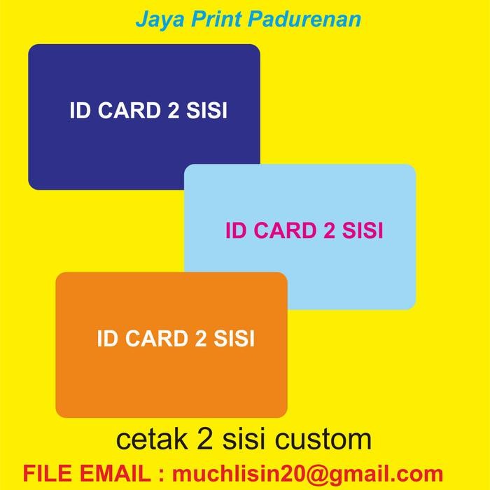 

New Cetak Kartu / id card custom 2 sisi bolak balik