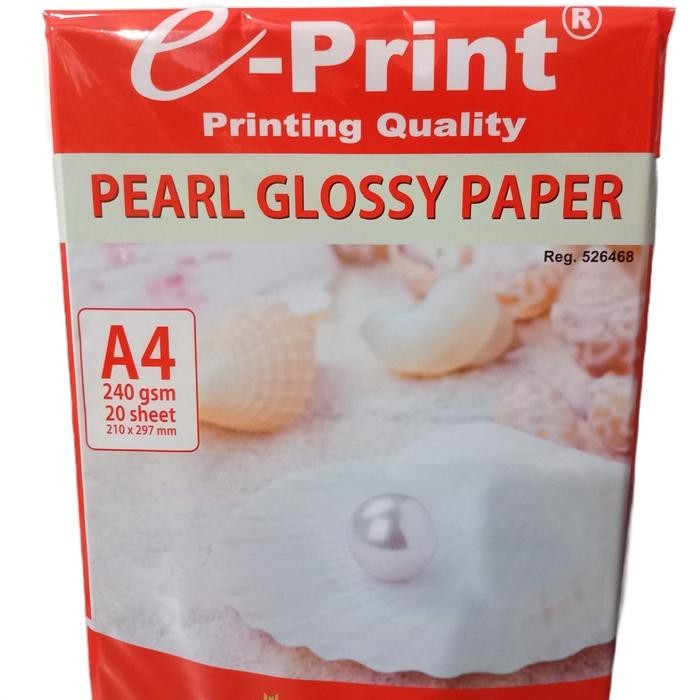 

Kertas Foto Putih Mutiara e-Print Pearl Glossy Photo Paper A4 240Gsm 20Sheet Accessories