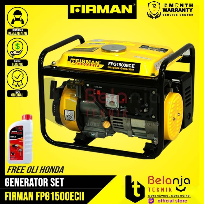 Ready Firman Genset Bensin FPG 1500 EC II 850 Watt Generator Set FPG1500