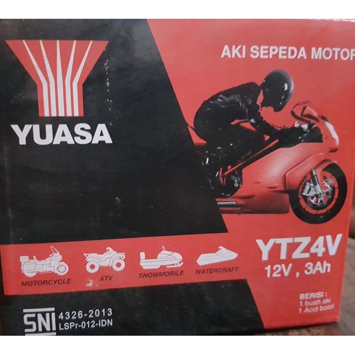 Aki Motor Kering Accu Motor Yuasa Ytz4V