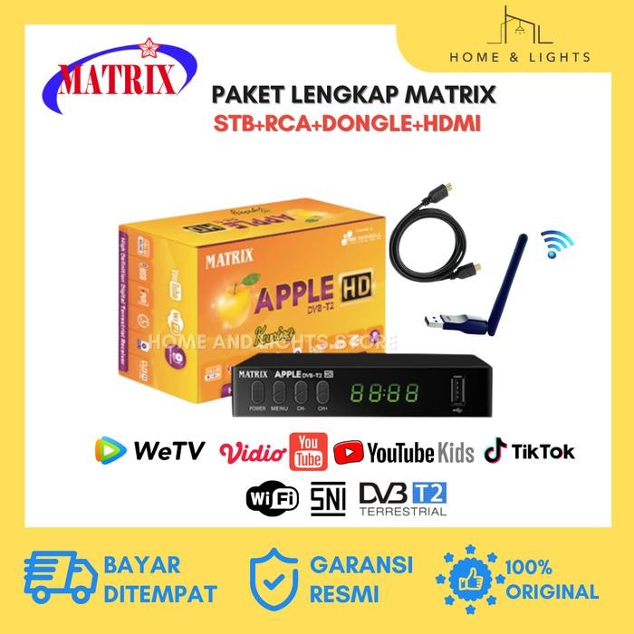 New STB Matrix DVBT2 Apple Kuning