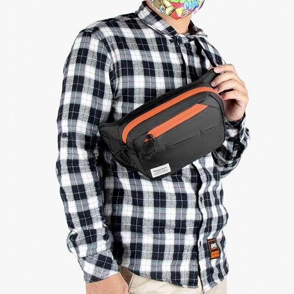 Pilihan- Geoff Max Official - Midlife Black Orange Tas Selempang Slingbag Waistbag Pria
