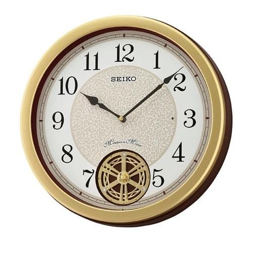 Seiko Jam Dinding Qxm388G 36Cm Plastic Case Coklat Original