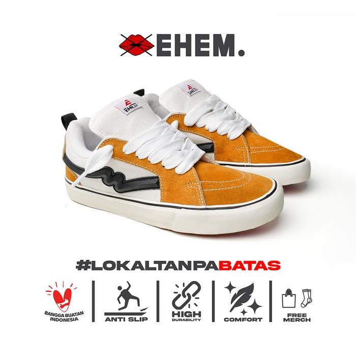 Brodo - Sepatu Sneake Rs Unisex Pria Wanita Kobe White Brown Casual Shoes Putih Sneakers