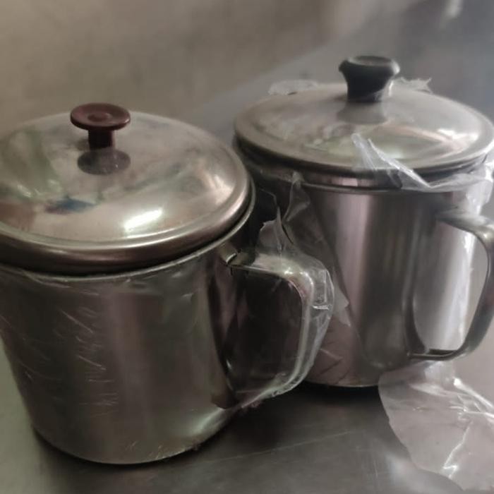 Mug Stainless 12 Cm Cocok Untuk Tempat Minyak Goreng Pasti Diskon