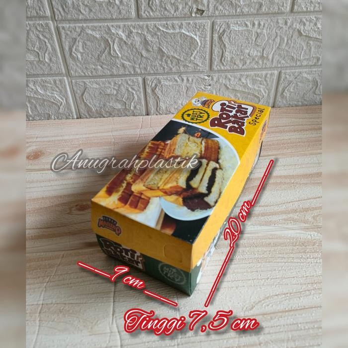 Dus Roti Bakar Motif Ukuran 20x9x7,5 cm / Box Roti Bakar PER PACK