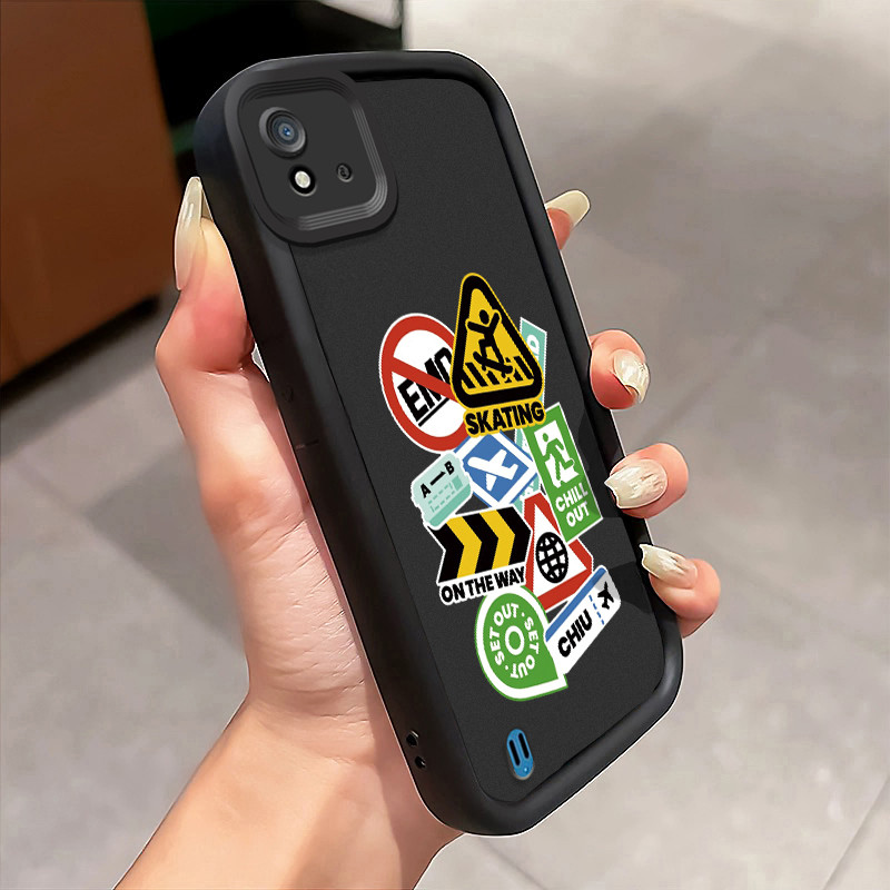 Casing Hp Realme C20 C20A C11 2021 C11 2020 Narzo 50I Case Casing pola Kartu petunjuk Kesing HP Kasi