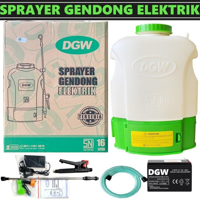 Sprayer DGW elektrik 16 liter alat semprot hama - Original Lengkap Batre Semprotan