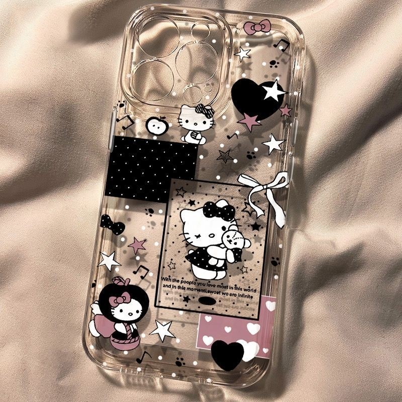 Ribbon Hello Kitty Love Girl Love Casing Iphone 16 17 Pro Max 11 12 13 Mini Xr X Xs 14 15 Plus Lucu 