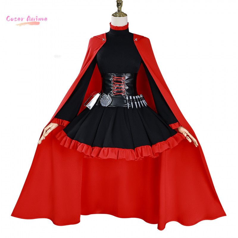 RWBY RED RUBY ROSE COSPLAY COSTUME UNIFORM HALLOWEEN CARNIVAL PARTY CHRISTMAS PLAY ROLE CLOTHES