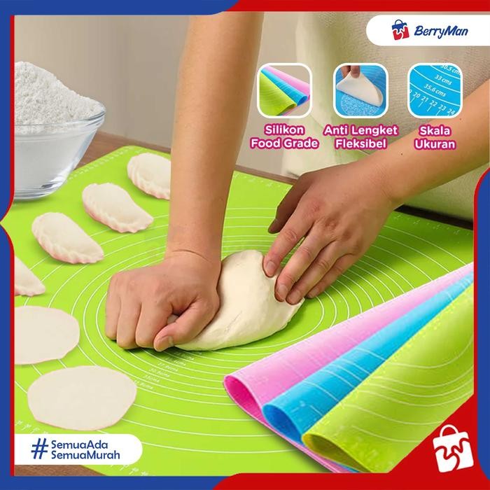 Alas Adonan Kue Silikon Anti Lengket Talenan Matras Baking Flexible Food Grade Multifungsi