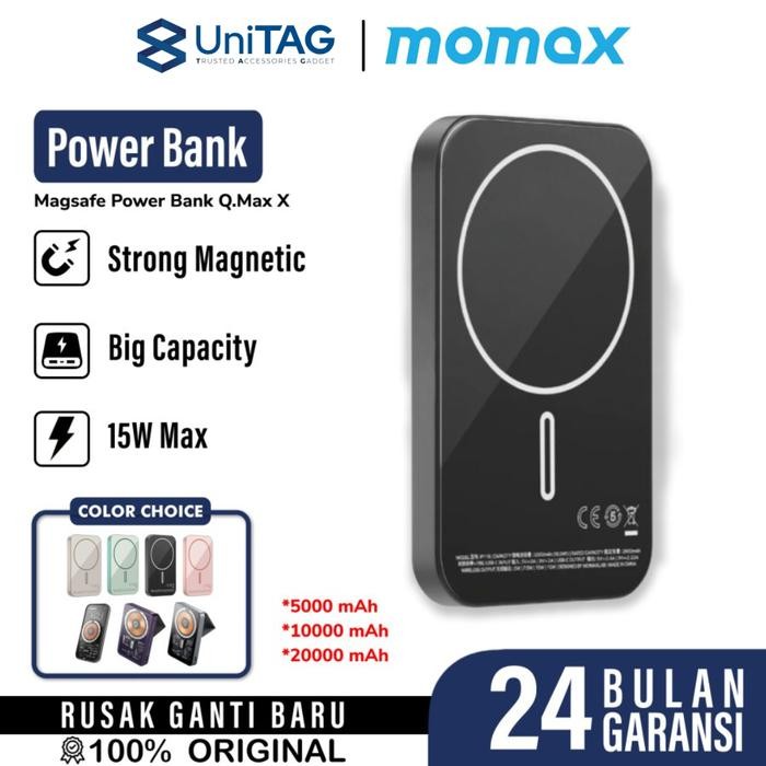 lr4u- Powerbank Wireless Magsafe Fast Charging Type C Momax Slim Powerbank Magnetic 20000Mah