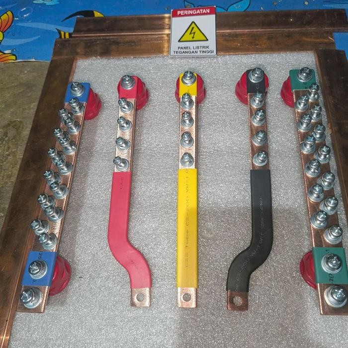 BUSBAR RSTN + GROUND PANJANG 20 CM UNTUK MCCB 30A/100A