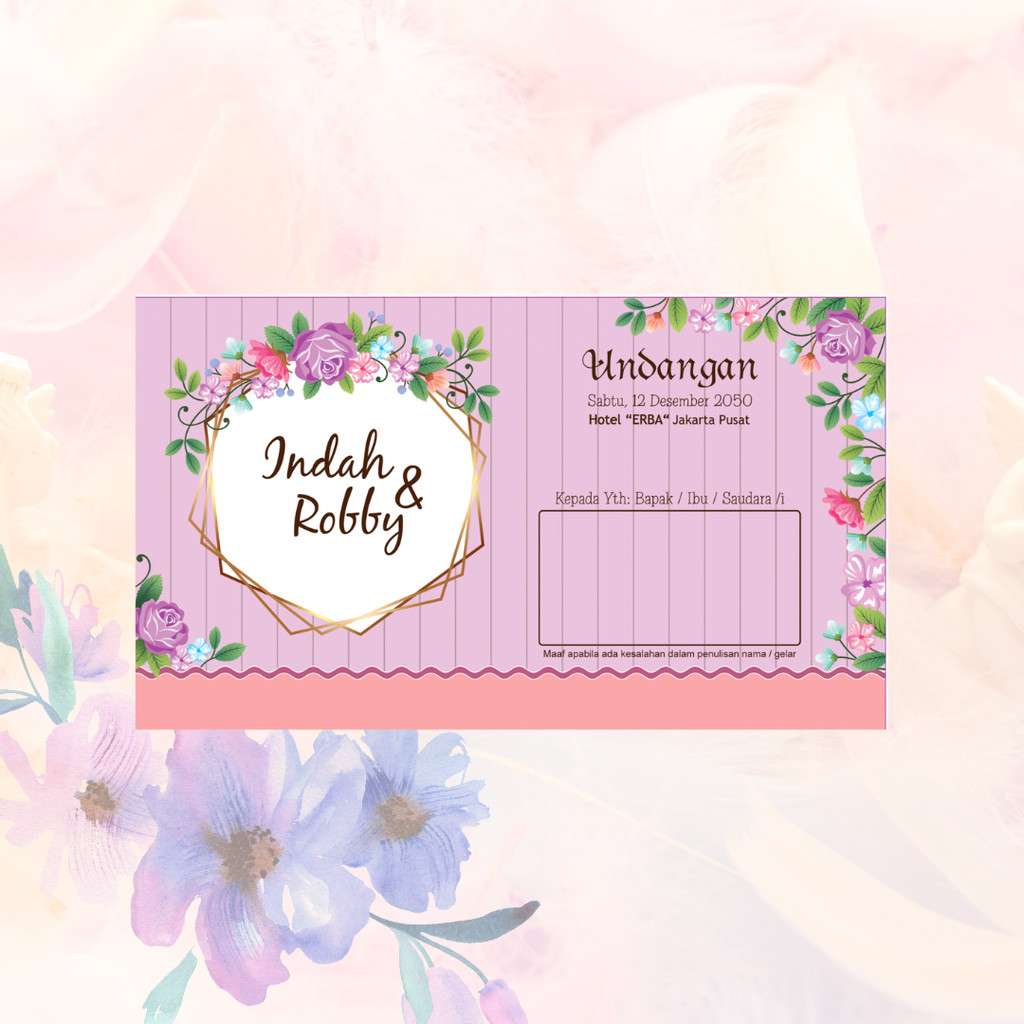 BLANKO UNDANGAN  PERNIKAHAN KOSONG  ERBA SIMPLE 2205