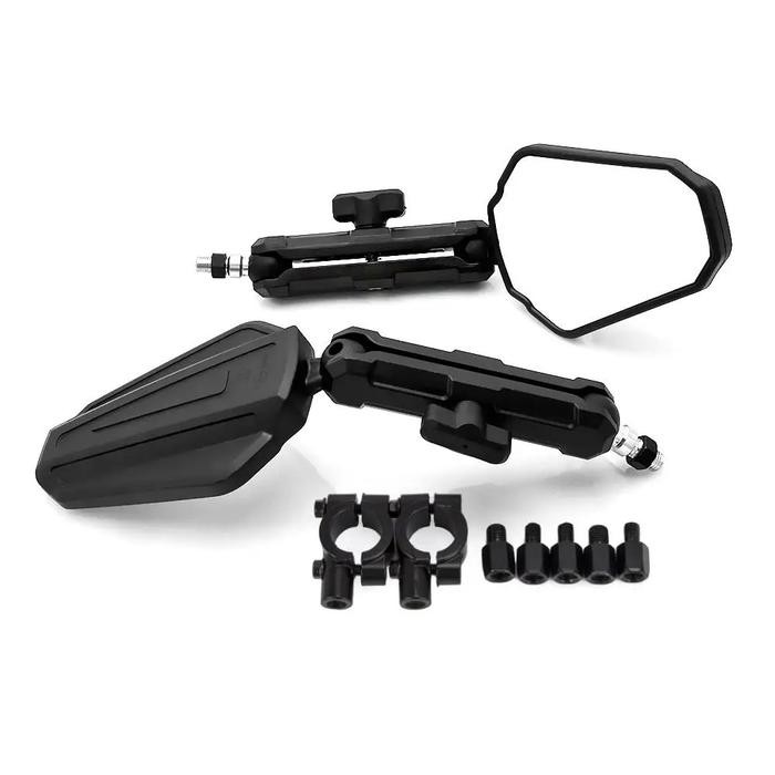 Menarik E24 Certified Doubletake Tangkai Aluminium Adventure Mirror Spion Touring Adventure Motor