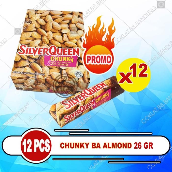 ORIGINAL SILVERQUEEN CHUNKY BAR 1 BOX 12 X 26gr, COKLAT SILVERQUEEN CHUNKY BAR 26 gram SILVER QUEEN