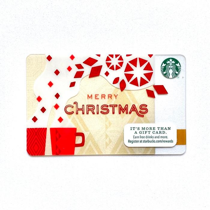 7q81 Merry Christmas Red Gold 2013 Starbucks Card Kartu Us Giftcard Holiday