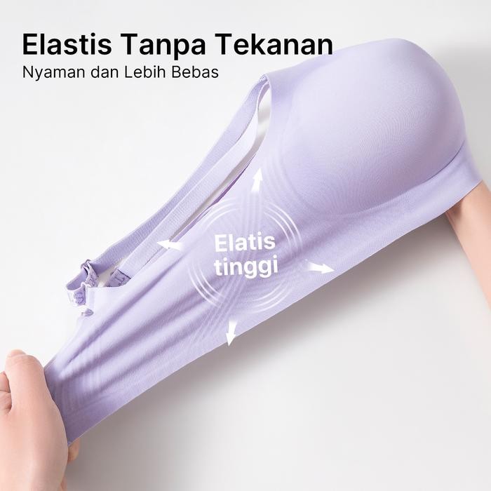 GRENEY-Bra Seamless Mulus Menopang Bh Cewek Lingerie Tali bahu huruf mengkilap Cup yang dapat