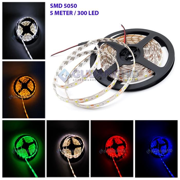 LAMPU LED STRIP 5050 12V 5 METER SILICONE ANTI AIR IP45 OUTDOOR