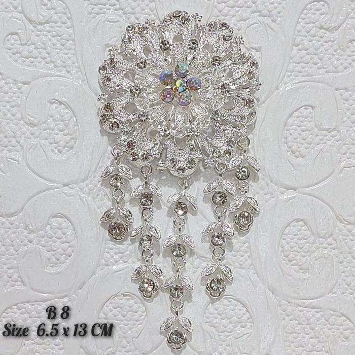Bros Kaftan Mutiara Kebaya Pengantin Terbaru Kutubaru - Silver