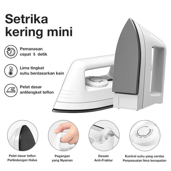 Setrika Portable/Setrika Mini White Setrika /Mini Portable/500W/setrika pakaian iron Kontrol suhu