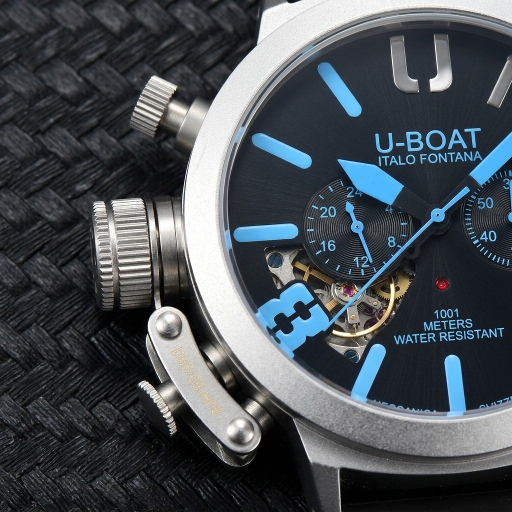 U-Boat Style Men's Quartz Watch Chronograph Waterproof Sport Watch Multiple Colors Available Rubber