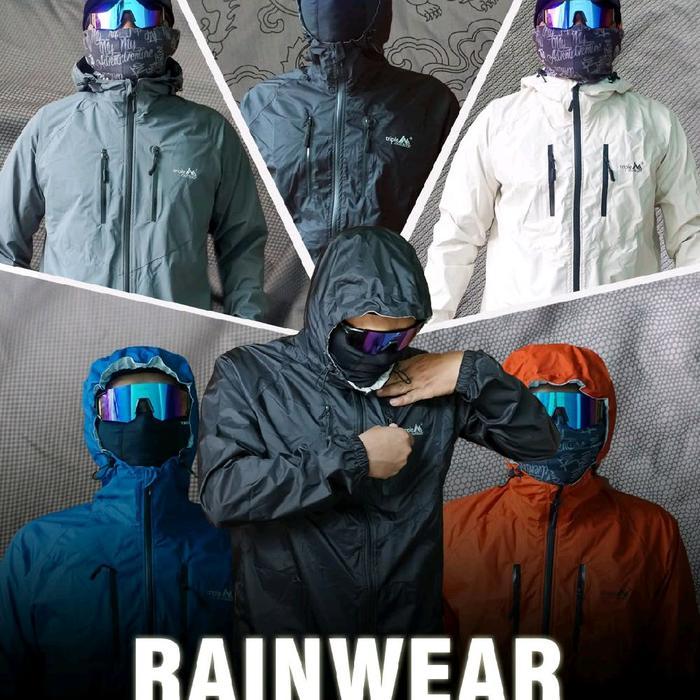 Rain jacket Triple Ultralight full waterproof - jaket anti air - Jaket outdoor lipat ringan - Jaket