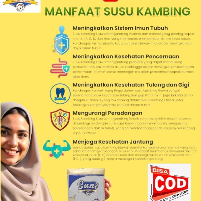 Susu Kambing Etawa Rasa Gula Aren 1000Gram Susu Kambing Sani Plus Aren Terjamin
