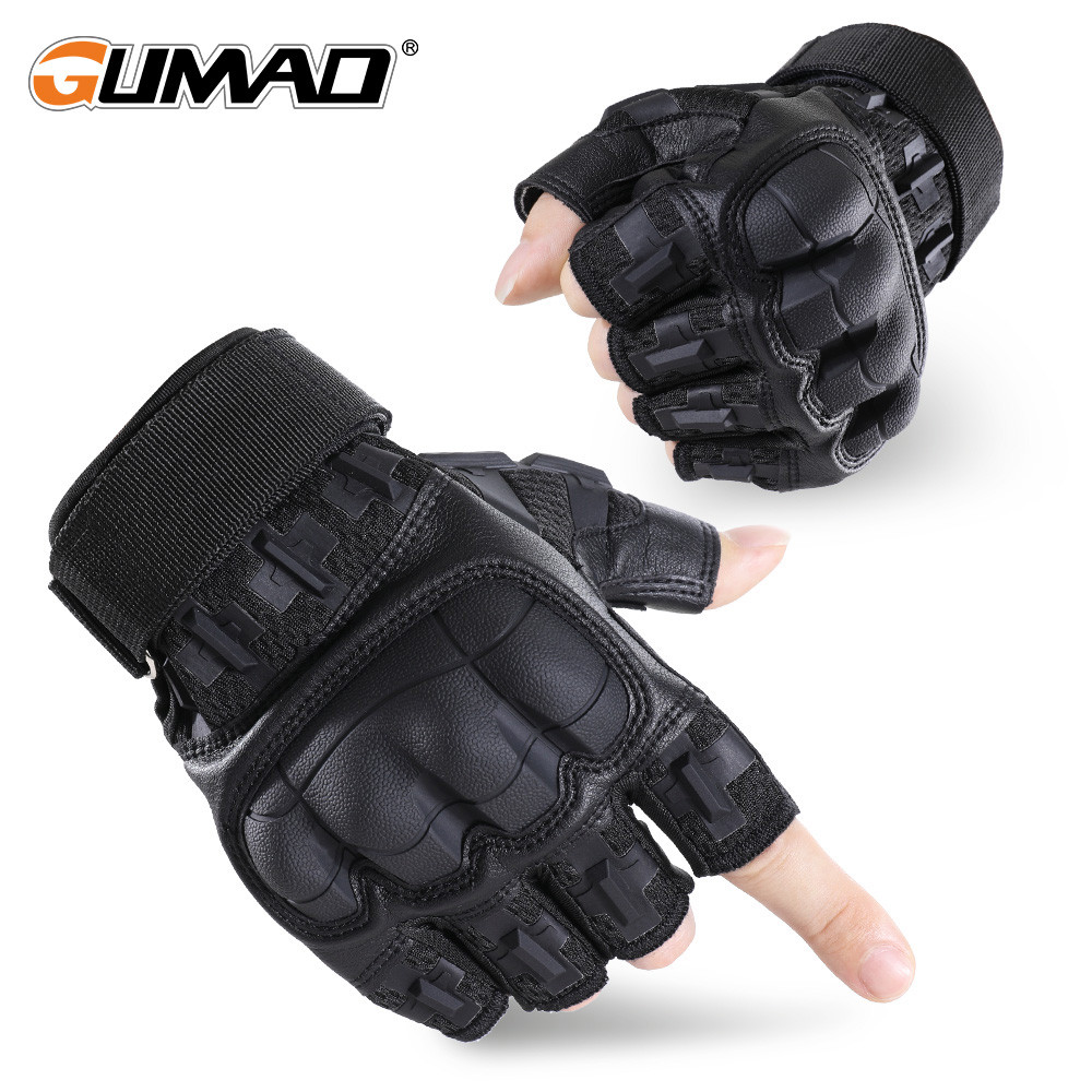 Outooor Tactical Fingerless Gloves Hard Shell Sports Paintball Airsoft Hunting At Riding Hiking