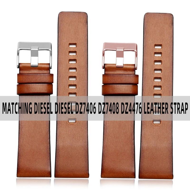For Diesel DZ7257 1657 4323 7314 7313 7371 DZ4343 DZ7406 Leather Strap 22 24 26 27 28 30mm black