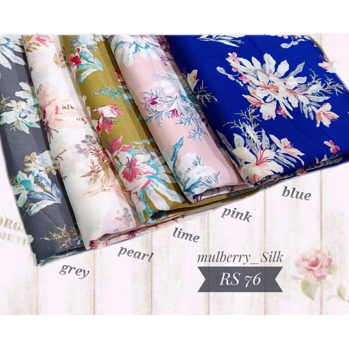 BIG SALE Bahan Kain Mulberry Bahan Kain Serat Silk Motif Bahan Kain Meteran