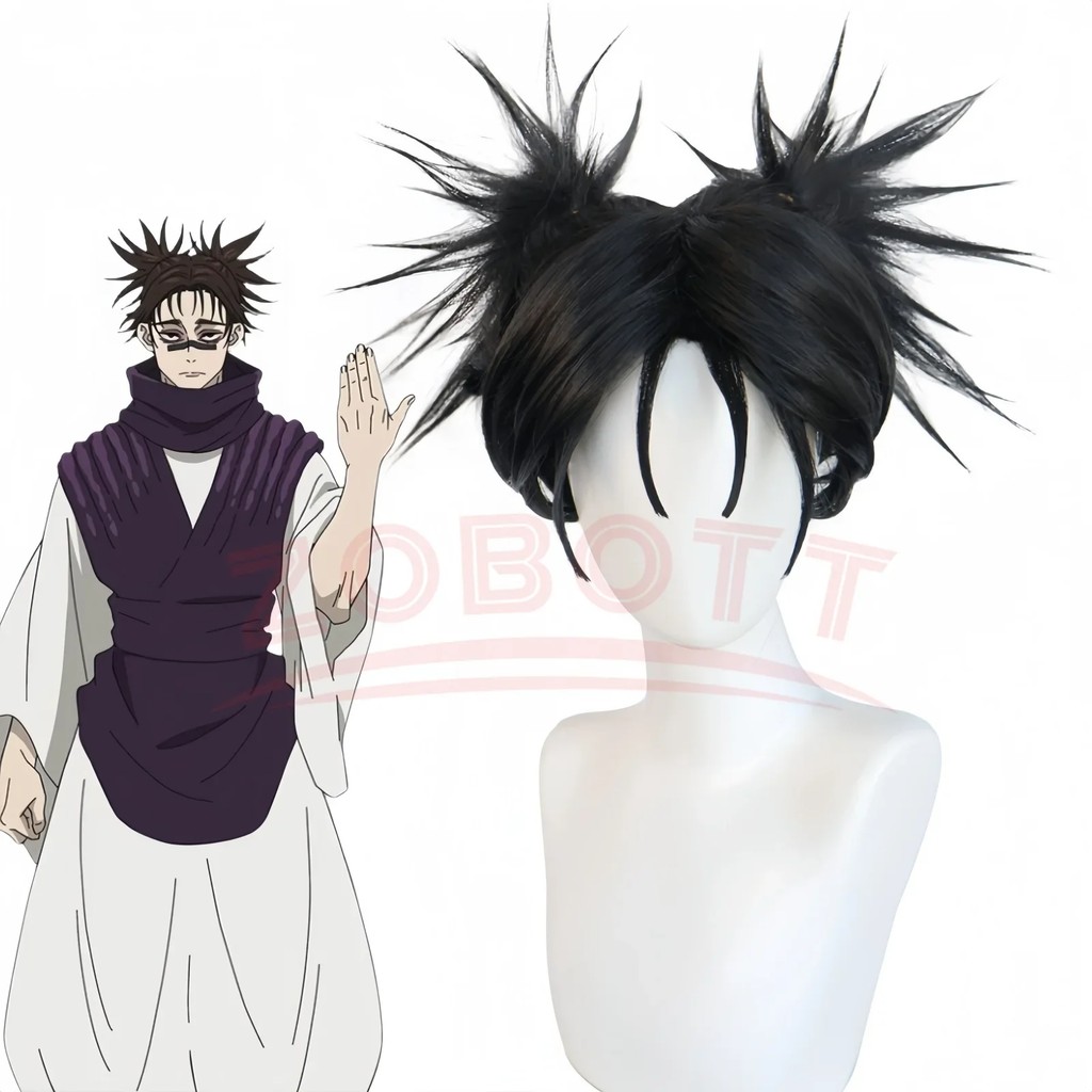 2025 Halloween Jujutsu Jjk Manga Choso Cosplay Perruque Anime Jujutsu Kaisen Noir Double Queue De