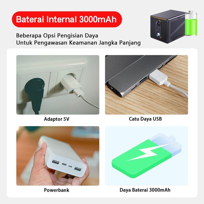 Premium Xihancam 5Mp Cctv Mini Wifi Kamera Mini Cctv Kecil Tersembunyi Cctv Baterai Tanpa Kabel