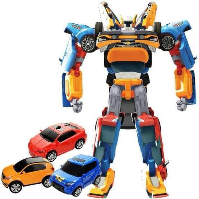 HOT SALE (BISA COD) UKURAN JUMBO  MAINAN ANAK ROBOT TOBOT 3 CARS COMBINE MINI TRITAN / ROBOT TO