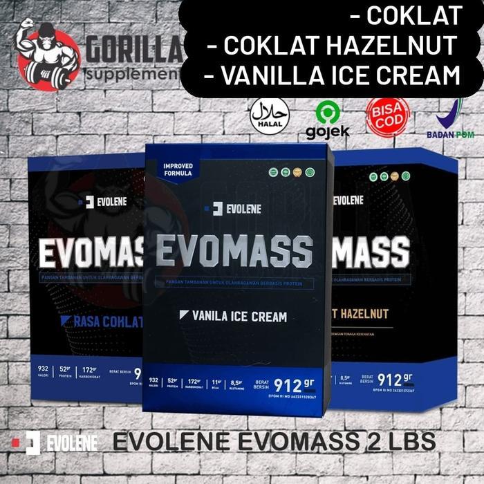 BISA COD EVOLENE EVOMASS 2LBS 912 GRAM SUSU SUPLEMEN FITNESS