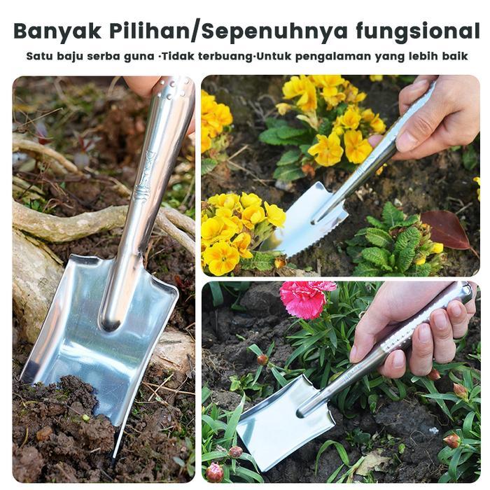 Sekop Bunga Stainless Steel, Sekop Kecil, Peralatan Berkebun, Sekop Tajam, Set Penanaman Bunga Rumah